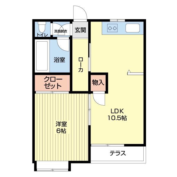 メゾンロマネスク(1LDK/2階)の間取り写真