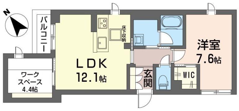 グリーンステージ船橋(1SLDK/1階)の間取り写真
