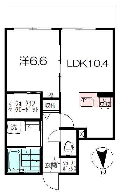 グリーンフラッツ奥沢(1LDK/1階)の間取り写真