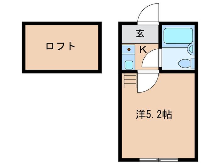ベルトピア岡崎II(1K/1階)の間取り写真