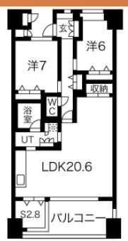 ワコーレ須磨名谷ステーションフラッツ(2SLDK/11階)の間取り写真