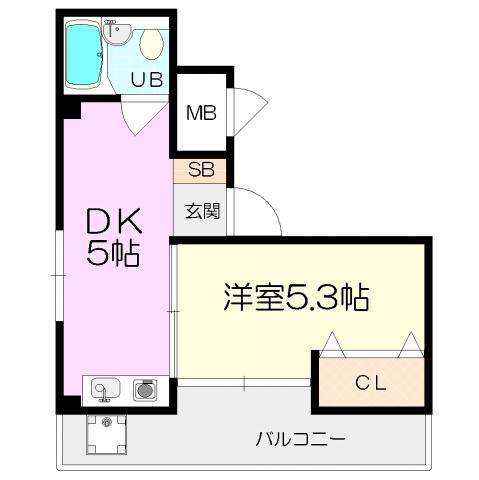 アイエスオー参番館(1DK/3階)の間取り写真