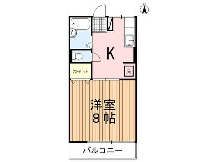 ハイムブルースカイA(1K/2階)の間取り写真