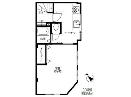 リッチビル(1K/3階)の間取り写真