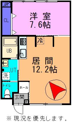 ベルオークウエスト(1LDK/2階)の間取り写真