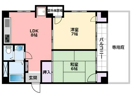 メゾン浜甲子園(2LDK/1階)の間取り写真