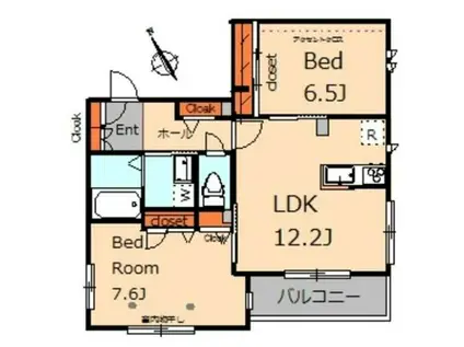 メゾン千華(2LDK/3階)の間取り写真