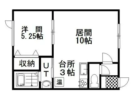 リレイション3(1LDK/2階)の間取り写真