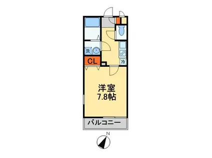 リブリ・津田沼(1K/3階)の間取り写真