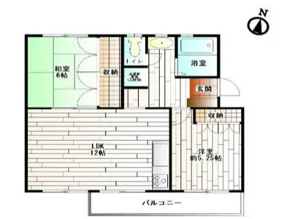 片倉台団地12(2LDK/4階)の間取り写真