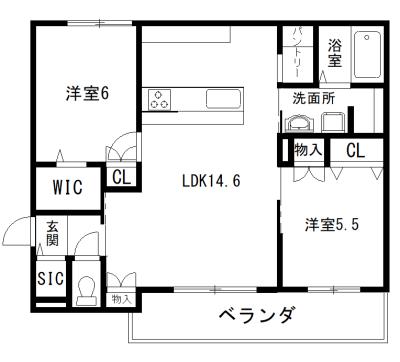 ヘーベルメゾンK(2LDK/1階)の間取り写真