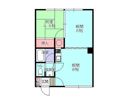 コーポ野尻(2DK/2階)の間取り写真