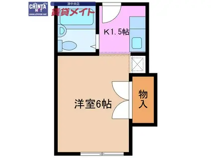 コリーヌ栗真(1K/2階)の間取り写真