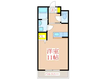 セントエリーゼ(ワンルーム/1階)の間取り写真