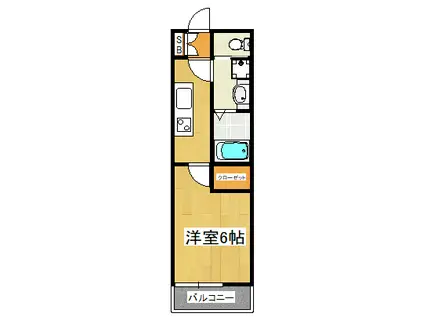 シャトー二イクラ(1K/1階)の間取り写真