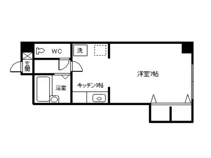 ウエルス光ヶ丘I(ワンルーム/3階)の間取り写真