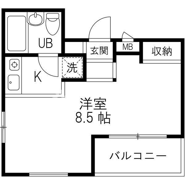レジデンシア甲子園口(ワンルーム/4階)の間取り写真