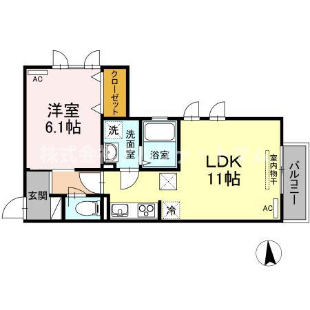 リアレーヴ松島(1LDK/1階)の間取り写真