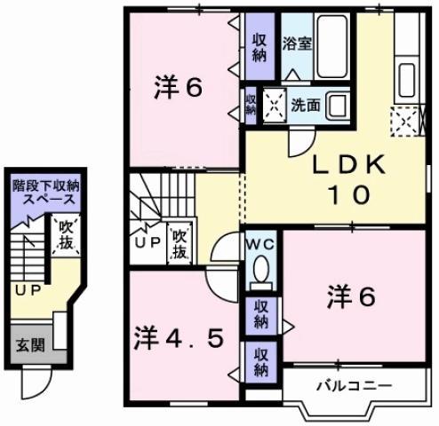 リヴィエールA(3LDK/2階)の間取り写真