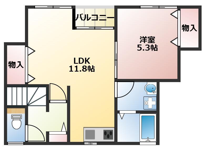 SORA(1LDK/1階)の間取り写真