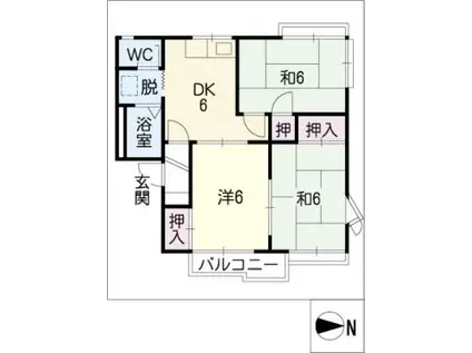 ハイツL&P(3DK/2階)の間取り写真
