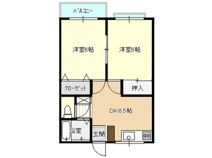 ビバライフ梶返(2DK/2階)の間取り写真