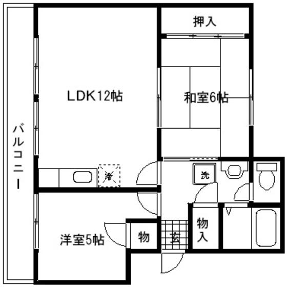 山和コーポ(2LDK/3階)の間取り写真