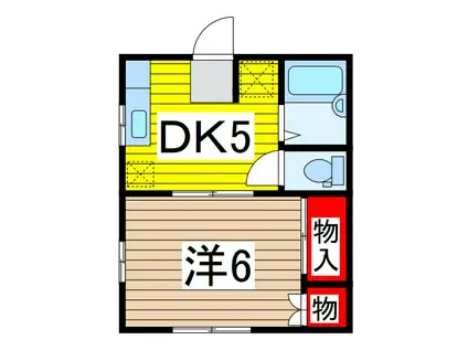 フローレンハイツ(1DK/1階)の間取り写真