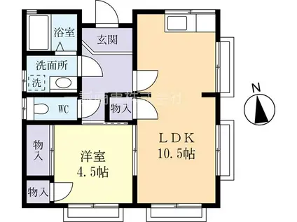 レジデンシャルサクセスB(1LDK/2階)の間取り写真