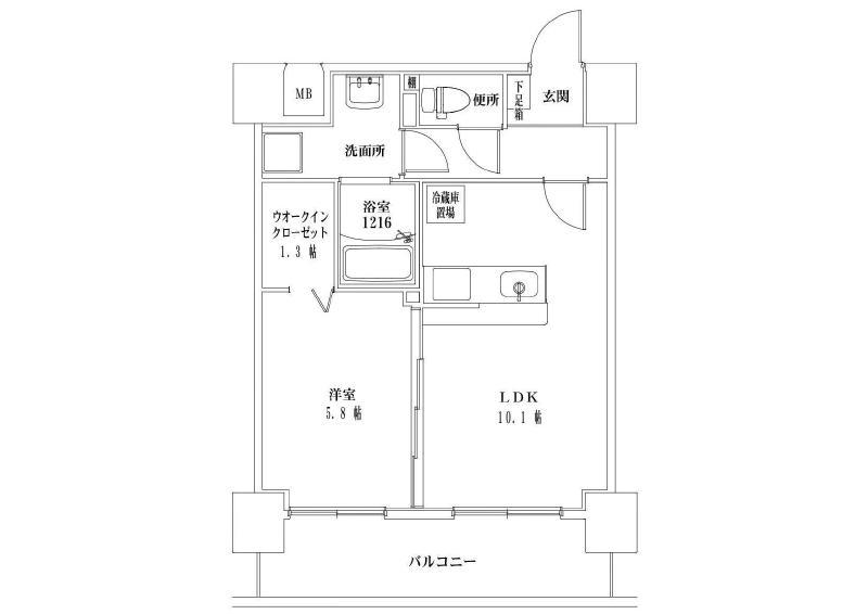 F・STAGE江平 イースト(1LDK/8階)の間取り写真