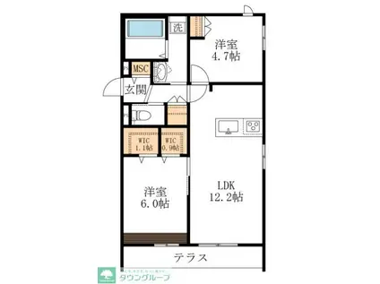 EDEL MAISON(2LDK/1階)の間取り写真