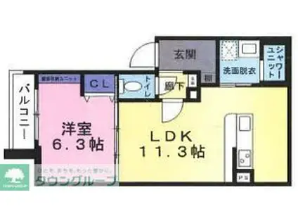 ポルト・ボヌール(1LDK/1階)の間取り写真