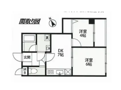 PLENDY本牧(2DK/4階)の間取り写真