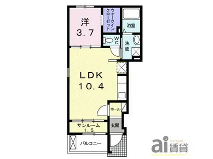 カーサ・エテルノ(1LDK/1階)の間取り写真