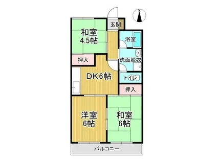 レジデンスYMM(3DK/3階)の間取り写真