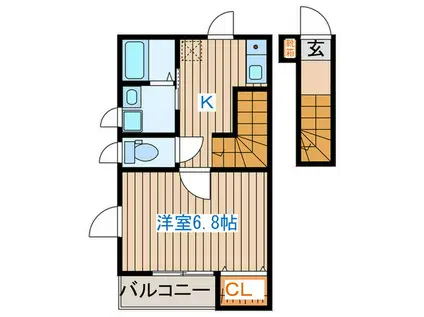 クレスト五十人町(1K/2階)の間取り写真