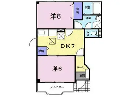 サンロード福山B(2DK/1階)の間取り写真