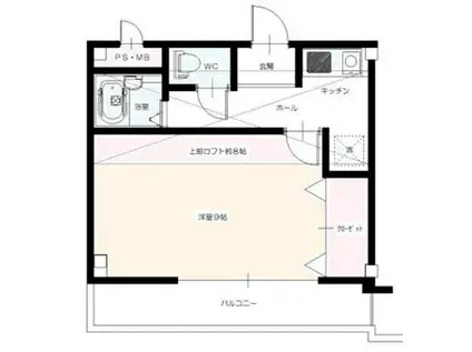 ラヴィーヌ浜町(1K/3階)の間取り写真