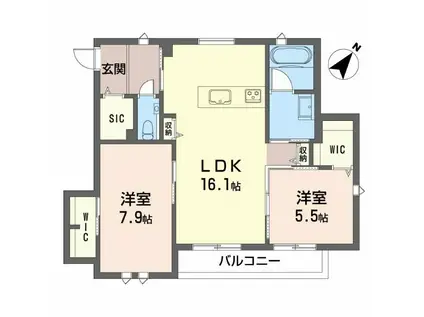 BRANTA HOUSE(2LDK/2階)の間取り写真