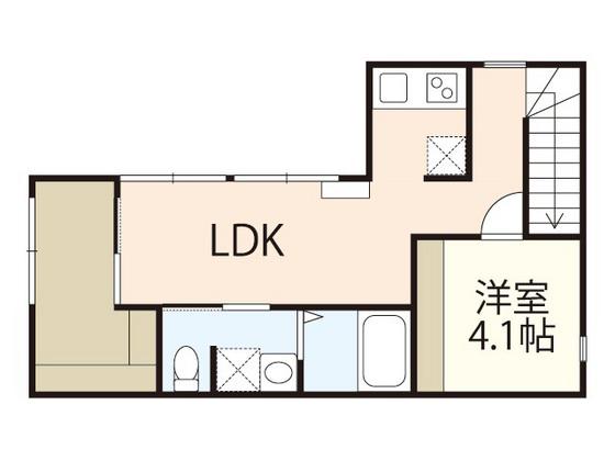 PRIVE上安(1LDK/2階)の間取り写真