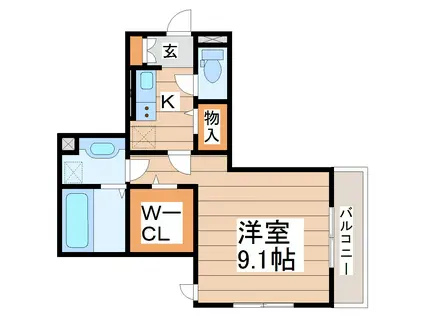 D-ROOM広瀬町(1K/2階)の間取り写真