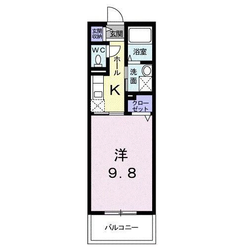 グランデュールR(1K/1階)の間取り写真