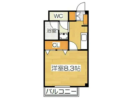 LA CASITA小野(1K/2階)の間取り写真