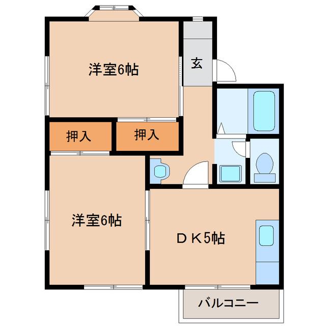 豊新AVENUE(2DK/1階)の間取り写真