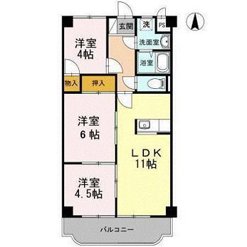 ASPEC成和(3LDK/3階)の間取り写真