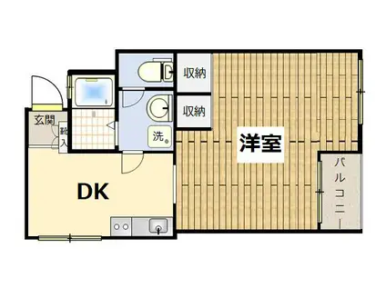 目黒第5コーポラス(1DK/8階)の間取り写真