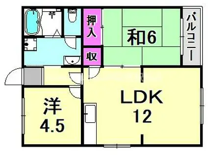サンコーポ・ムコ(2LDK/3階)の間取り写真