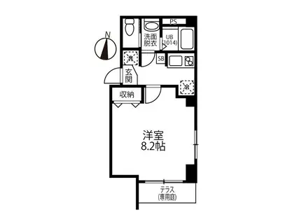 VILLA BONHEUR(1K/1階)の間取り写真