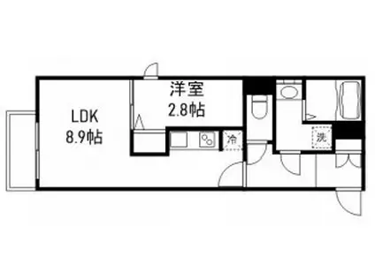 月光江波東弐番館(1LDK/2階)の間取り写真