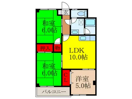 ロイヤルハイツ神田(3LDK/1階)の間取り写真